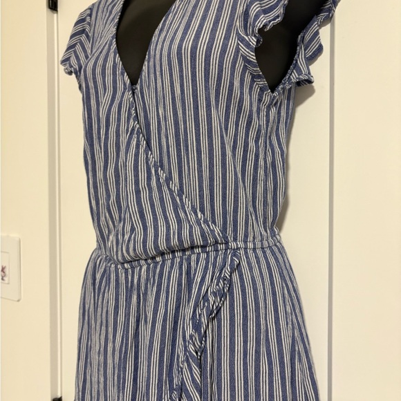 American Eagle Blue Striped Wrap Short Summer‎ Mini Dress Size Small - Picture 7 of 13